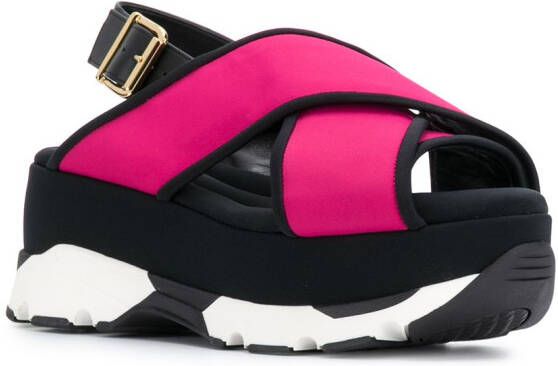 Marni platform cross strap sandals Pink