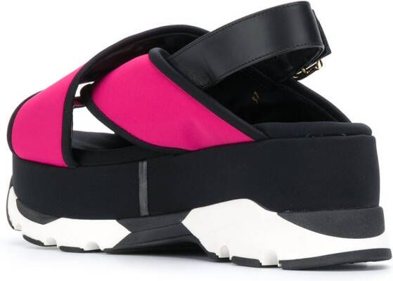 Marni platform cross strap sandals Pink