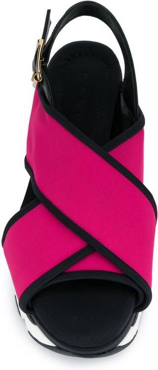 Marni platform cross strap sandals Pink