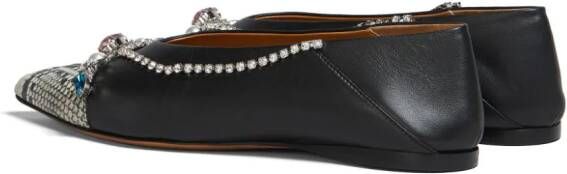 Marni pointed-toe flat ballerina shoes Black