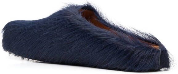 Marni Fussbet Sabot calf-hair slippers Blue