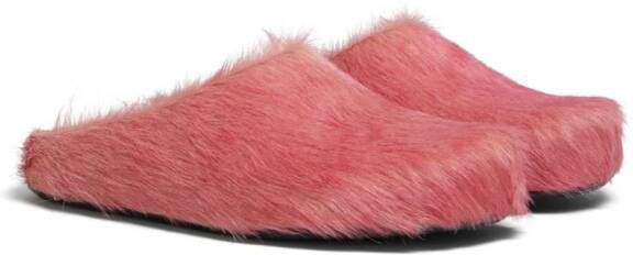 Marni Fussbet Sabot calf-hair slippers Pink