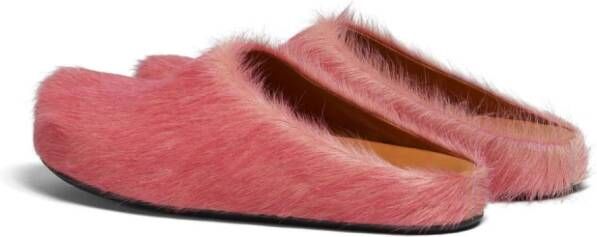 Marni Fussbet Sabot calf-hair slippers Pink