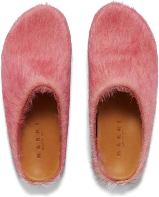 Marni Fussbet Sabot calf-hair slippers Pink