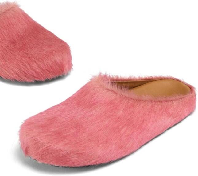 Marni Fussbet Sabot calf-hair slippers Pink