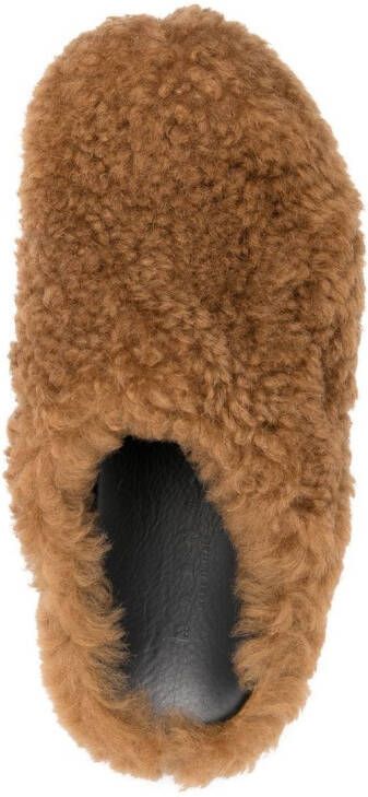 Marni round-toe shearling slippers Brown