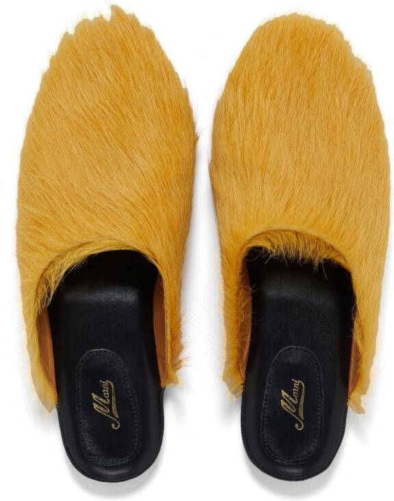 Marni round-toe slip-on slippers Yellow