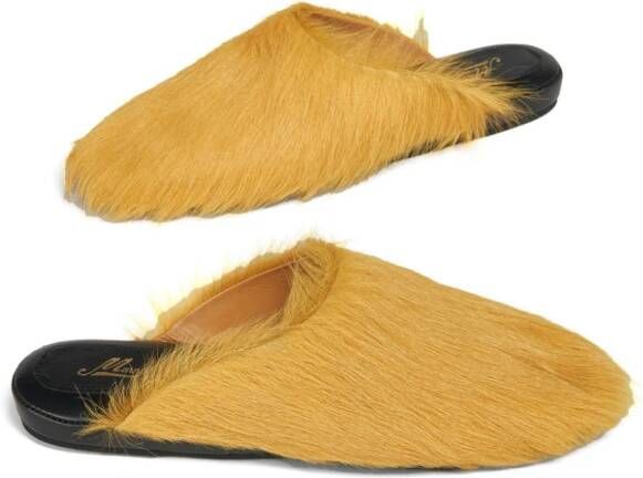 Marni round-toe slip-on slippers Yellow