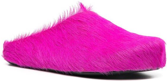 Marni Fussbet Sabot calf-hair slippers Pink