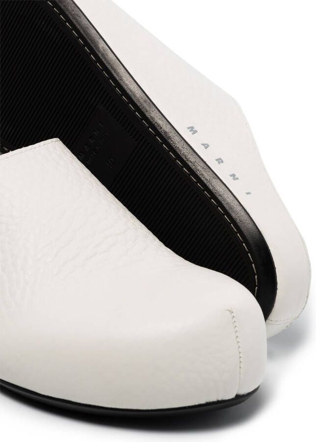 Marni Sabot leather mules White