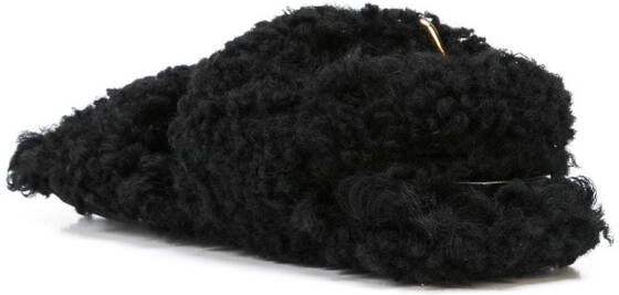 Marni shearling-trimmed sandals Black