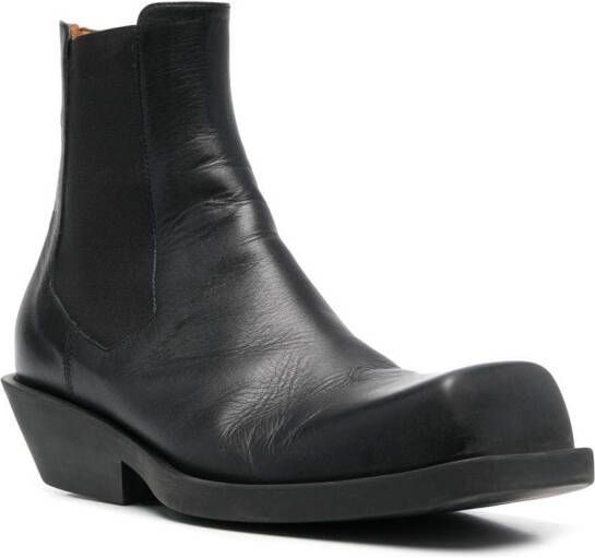 Marni square-toe leather ankle boots Black