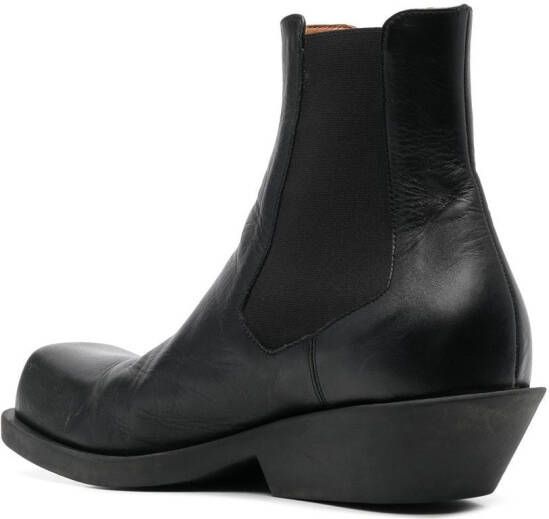 Marni square-toe leather ankle boots Black