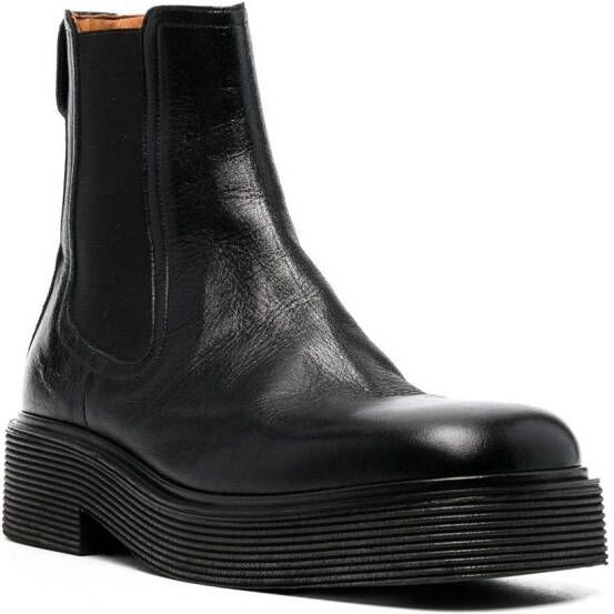 Marni square-toe leather boots Black