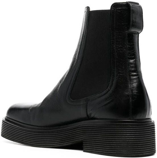 Marni square-toe leather boots Black