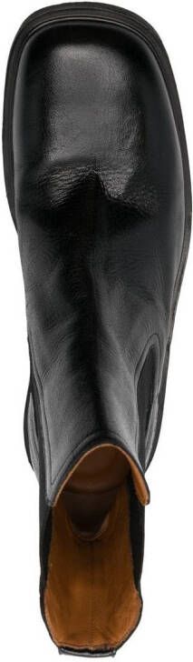 Marni square-toe leather boots Black