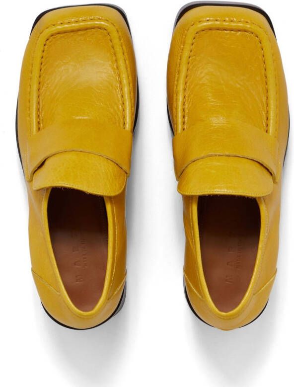 Marni square-toe loafers Yellow