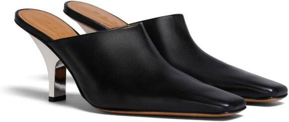 Marni square-toe heeled leather mules Black