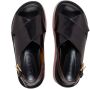 Marni striped leather wedge sandals Black - Thumbnail 4
