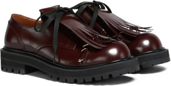 Marni tassel-detail leather lace-up shoes Red