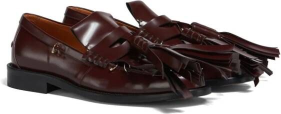 Marni tassel-detail leather loafers Red