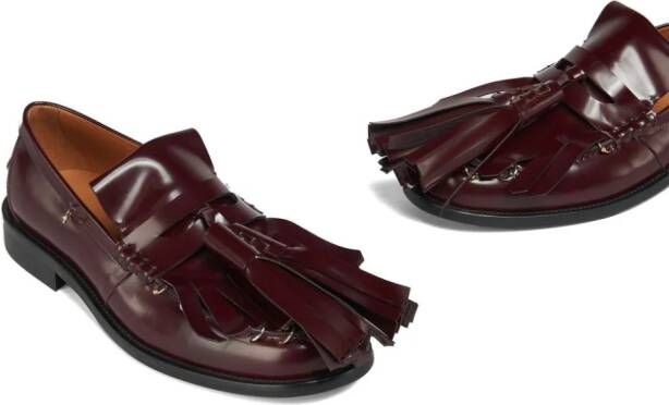 Marni tassel-detail leather loafers Red
