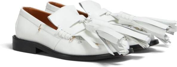 Marni tassel-detail leather loafers White