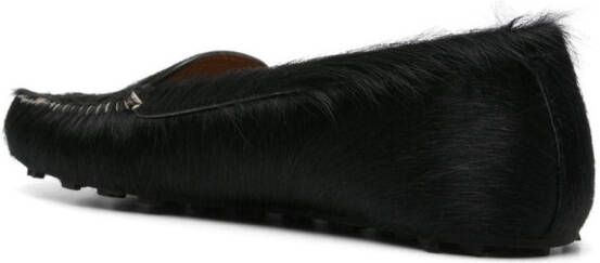 Marni textured fleece loafers Black