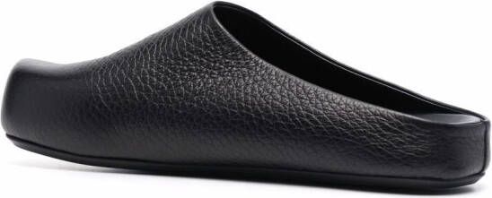 Marni textured-leather clog slippers Black