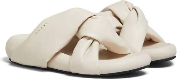 Marni Bubble twist-detail leather sandals White