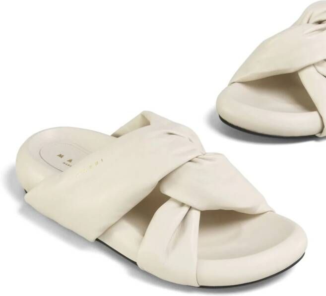 Marni Bubble twist-detail leather sandals White