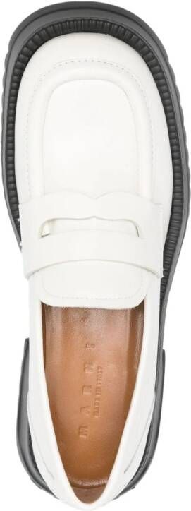 Marni two-tone leather loafers White