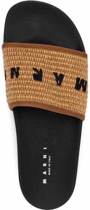 Marni woven logo slides Neutrals