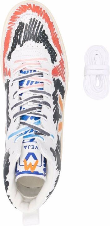 Marni x Veja V-15 scribble-print sneakers White