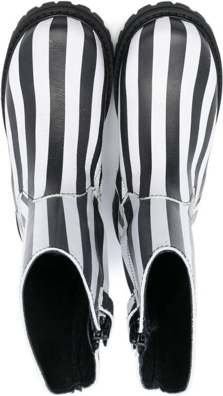 Marques'Almeida KIDS striped ankle-length boots Black