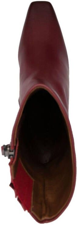 Marsèll 45mm square-toe leather boots Red
