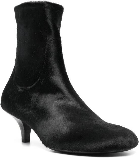 Marsèll 50mm kitten-heel leather boots Black