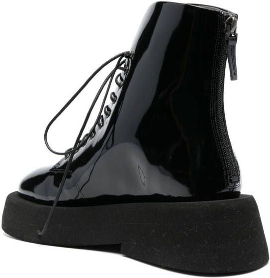 Marsèll 55mm patent lace-up boots Black