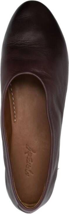 Marsèll almond-toe leather ballerina shoes Brown