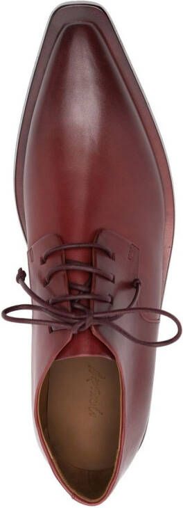 Marsèll burnished low-block derby shoes Red
