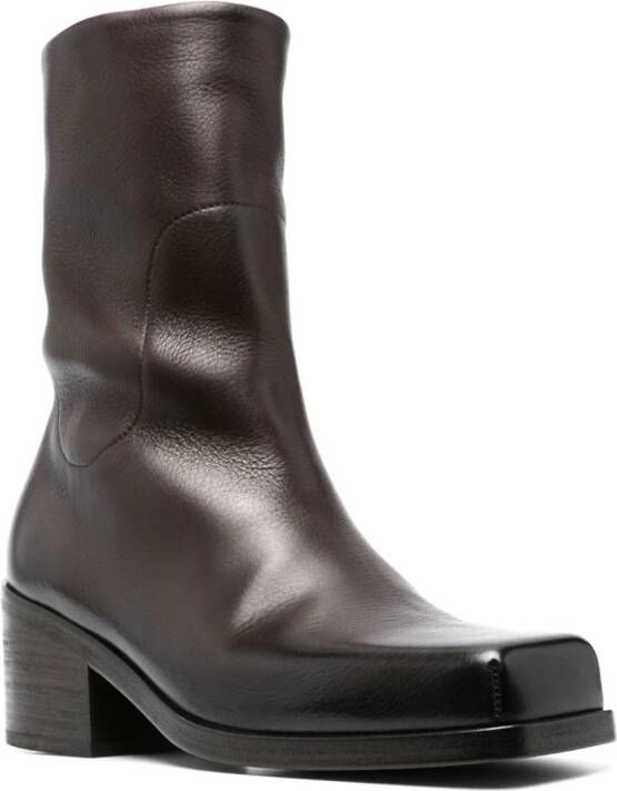 Marsèll Cassello square-toe leather boots Brown