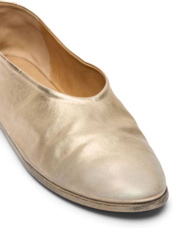 Marsèll Coltellaccio leather ballerina shoes Gold