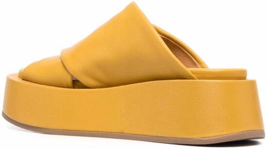 Marsèll crossover-strap platform sandals Yellow
