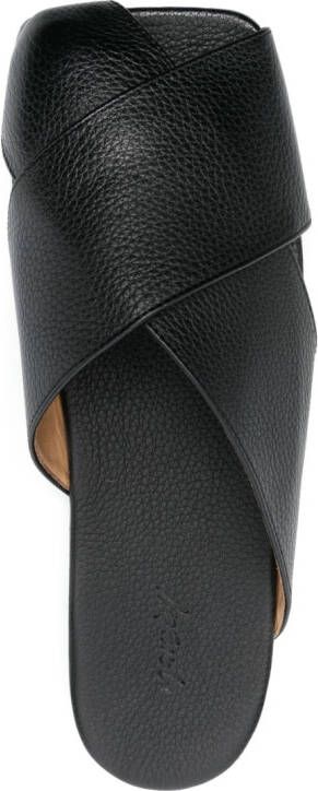 Marsèll flat leather sandals Black