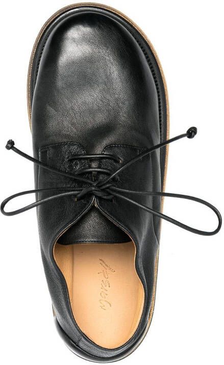 Marsèll flat-rounded lace-uo leather shoes Black