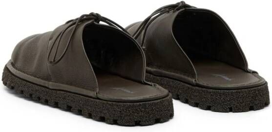 Marsèll grained-texture leather slides Brown