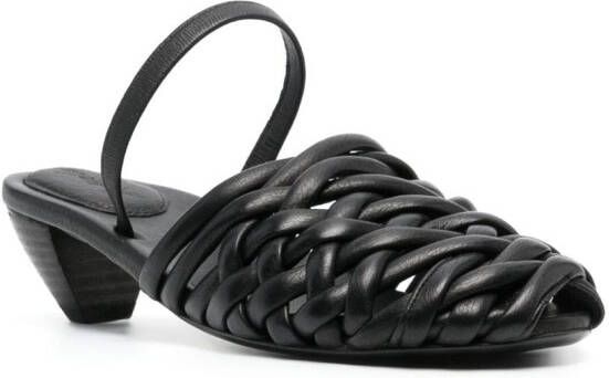 Marsèll interwoven-strap 55mm leather sandals Black