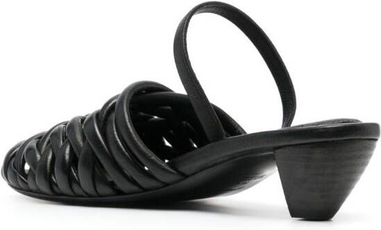 Marsèll interwoven-strap 55mm leather sandals Black