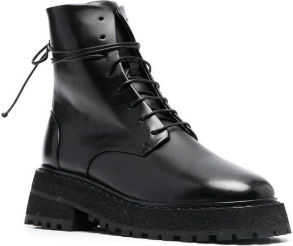 Marsèll lace-up leather ankle boots Black