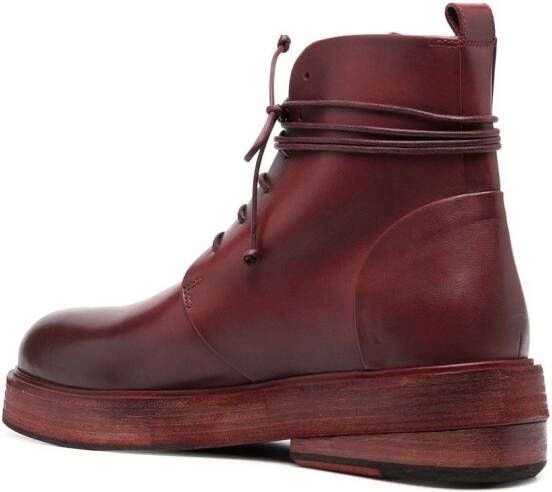 Marsèll lace-up leather ankle boots Red